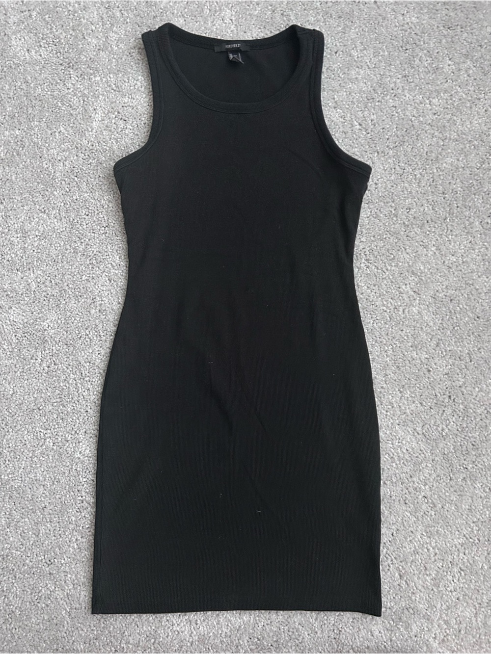 Forever 21 Black Ribbed Tank Mini Dress